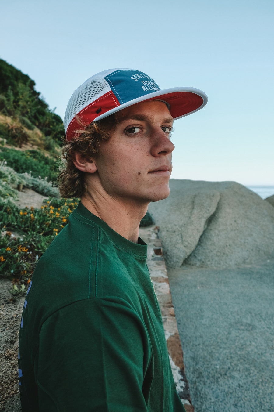 SOA White, Red & Blue Fan Cap